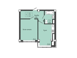 Продается 1-комнатная квартира ЖК Резиденция, 40.29  м&sup2;
