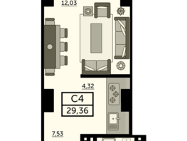 Продается Студия ЖК Город у реки, литер 8, 30  м², 4140000 рублей