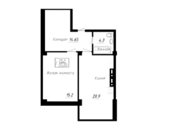 Продается 1-комнатная квартира ЖК Речной Бриз, 55.05  м&sup2;