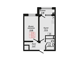 Продается 1-комнатная квартира ЖК Фоменко, 39.59  м&sup2;