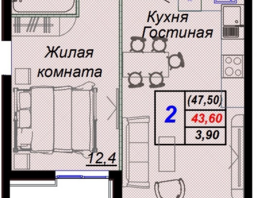 Продается 2-комнатная квартира ЖК Чайные холмы, 47.5  м², 15582500 рублей