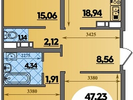 Продается 3-комнатная квартира ЖК Предгорье ЛАГО-НАКИ, литера 7, 88.04 м², 8067999 рублей