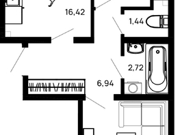 Продается 2-комнатная квартира ЖК Долина, Литер 1, 60.43 м², 7130740 рублей