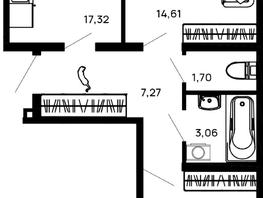 Продается 2-комнатная квартира ЖК Долина, Литер 1, 60.41 м², 7128380 рублей
