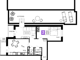 Продается 2-комнатная квартира ЖК Долина, литер 1, 75.73 м², 9087600 рублей