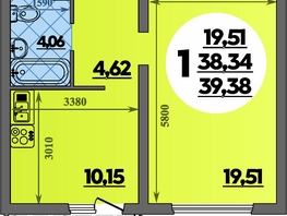 Продается 1-комнатная квартира ЖК Предгорье ЛАГО-НАКИ, литера 8, 39.38 м², 5002000 рублей