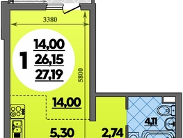 Продается Студия ЖК Предгорье ЛАГО-НАКИ, литера 8, 27.19 м², 3988999 рублей