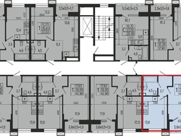 Продается 1-комнатная квартира ЖК Звезды, литер 9, 40.9  м&sup2;, 5851000 рублей