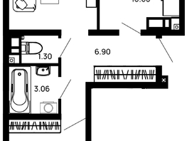 Продается 2-комнатная квартира ЖК Долина, литер 3, 57.86  м&sup2;, 7521800 рублей