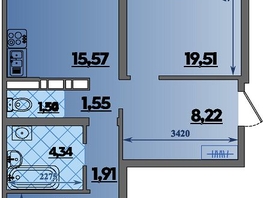 Продается 2-комнатная квартира ЖК Предгорье ЛАГО-НАКИ, литер 4, 66.83  м&sup2;, 7652999 рублей