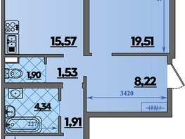 Продается 2-комнатная квартира ЖК Предгорье ЛАГО-НАКИ, литер 4, 67.37  м&sup2;, 7498999 рублей
