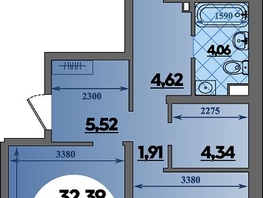 Продается 2-комнатная квартира ЖК Предгорье ЛАГО-НАКИ, литер 4, 64.63  м&sup2;, 7401000 рублей