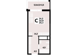Продается Студия ЖК Мегасити, литер 2.1, 25.3  м&sup2;, 4983800 рублей
