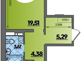 Продается 1-комнатная квартира ЖК Предгорье ЛАГО-НАКИ, литер 3, 46.28  м&sup2;, 6590272 рублей