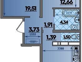Продается 2-комнатная квартира ЖК Предгорье ЛАГО-НАКИ, литер 3, 64.07  м&sup2;, 7336014 рублей