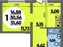 Продается Студия ЖК Предгорье ЛАГО-НАКИ, литер 8, 31.6  м&sup2;, 4464720 рублей