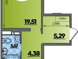Продается 1-комнатная квартира ЖК Предгорье ЛАГО-НАКИ, литер 3, 46.46  м&sup2;, 6541568 рублей