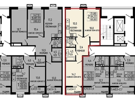 Продается 2-комнатная квартира ЖК Звезды, литер 10, 65.9  м&sup2;, 8457000 рублей