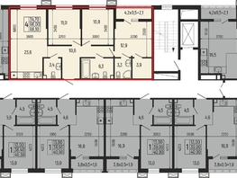 Продается 4-комнатная квартира ЖК Звезды, литер 12, 88.1  м&sup2;, 11281000 рублей