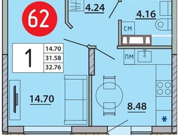 Продается 1-комнатная квартира ЖК Любимый дом-Адыгейск, дом 1, 32.76  м&sup2;, 5405400 рублей