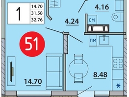 Продается 1-комнатная квартира ЖК Любимый дом-Адыгейск, дом 2, 32.76  м&sup2;, 5405400 рублей