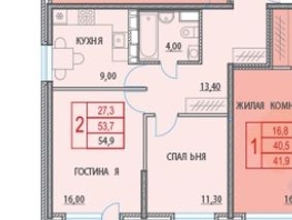 Продается 2-комнатная квартира Героя Сарабеева В.И. ул, 55  м², 7750000 рублей
