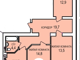 Продается 3-комнатная квартира ЖК Кубанская усадьба, дом 1 к4, 78.6  м&sup2;, 8670800 рублей