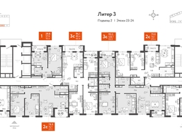 Продается 1-комнатная квартира ЖК Все Свои VIP, литера 3, 39.8  м², 11940000 рублей