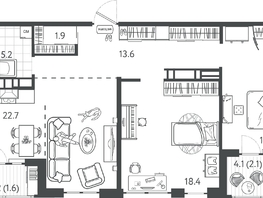 Продается 2-комнатная квартира ЖК Все Свои VIP, литера 7, 81.2  м², 24360000 рублей