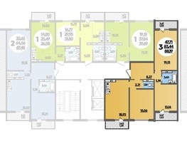 Продается 3-комнатная квартира ЖК Восточный, литера 47, 88.19  м², 8623000 рублей