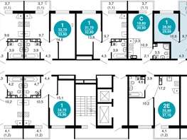 Продается 1-комнатная квартира ЖК Флора, 4 этап, 29.6 м², 12834560 рублей