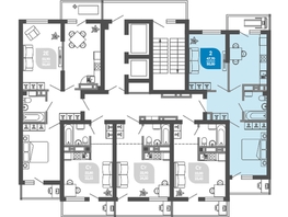 Продается 2-комнатная квартира ЖК Облака-2, блок секция 4-8, 50.3  м&sup2;, 9581546 рублей