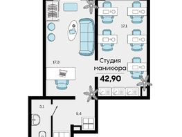 Продается Офис ЖК Стрижи, литера 4, 42.9  м², 6559370 рублей