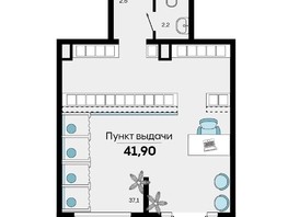 Продается Офис ЖК Стрижи, литера 4, 41.9  м², 6804250 рублей