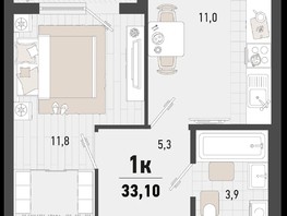 Продается 1-комнатная квартира ЖК Барса, 1В литер, 33.1  м², 8275000 рублей