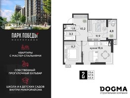 Продается 2-комнатная квартира ЖК Парк Победы 2, литера 30, 62.3  м², 10615920 рублей