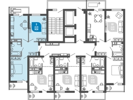 Продается 2-комнатная квартира ЖК Облака-2, блок секция 4-8, 50.2  м&sup2;, 9493171 рублей