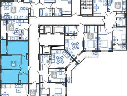 Продается 2-комнатная квартира ЖК Облака-3, дом 1, 51.1  м², 9116240 рублей