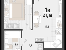 Продается 1-комнатная квартира ЖК Барса, 4В литер, 41.1  м², 12071070 рублей