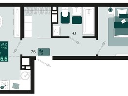 Продается 2-комнатная квартира ЖК Первое место, квартал 1.10 литер 1, 46.6  м², 6244400 рублей