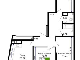 Продается 3-комнатная квартира ЖК Фонтаны, литер 11, 76.77  м², 9020475 рублей
