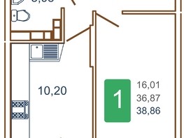 Продается 1-комнатная квартира ЖК Хорошая погода, литера 1, 41.1  м², 6144450 рублей