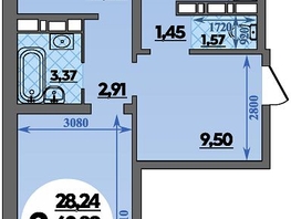 Продается 2-комнатная квартира ЖК Романовский, литера 1, 64.29  м², 5895393 рублей