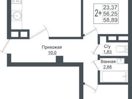 Продается 2-комнатная квартира ЖК Европа-Сити, 5 квартал литера 2, 60  м², 4650000 рублей