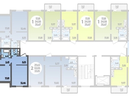 Продается 2-комнатная квартира ЖК Романовский, литера 1, 55.36  м², 5967808 рублей