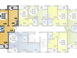 Продается 3-комнатная квартира ЖК Молодежный 2, литера 11, 57.25  м², 6137200 рублей