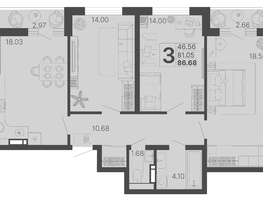 Продается 3-комнатная квартира ЖК Светский лес, литер 4, 83.87  м², 29773850 рублей