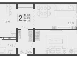 Продается 2-комнатная квартира ЖК Светский лес, литер 4, 65.08  м², 27040740 рублей