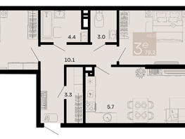 Продается 3-комнатная квартира ЖК Хозяин морей, литер 1, 79.2  м², 24868800 рублей