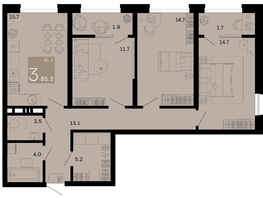 Продается 3-комнатная квартира ЖК Хозяин морей, литер 1, 85.2  м², 24622800 рублей